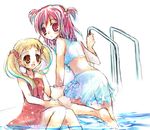  :o barefoot blonde_hair coco_(yes!_precure_5) hair_bobbles hair_ornament kasugano_urara_(yes!_precure_5) multiple_girls one-piece_swimsuit pink_hair pool pool_ladder poolside precure red_eyes red_swimsuit sitting sketch soaking_feet suzushiro_kurumi swimsuit tankini two_side_up water wet yellow_eyes yes!_precure_5 yumehara_nozomi 