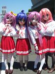  animegao cosplay hiiragi_kagami hiiragi_tsukasa izumi_konata kigurumi lucky_star multiple_girls pantyhose photo ryouou_school_uniform school_uniform serafuku takara_miyuki 