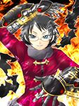  alchemist_(sekaiju) black_hair fire glasses scarf sekaiju_no_meikyuu solo yaso_shigeru 