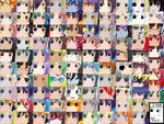  6+girls ana_coppola black_hair blonde_hair blush brown_eyes brown_hair character_request clenched_teeth close-up crazy_eyes empty_eyes everyone eyepatch face glowing green_eyes green_hair gununu ichigo_mashimaro kallen_stadtfeld multiple_boys multiple_girls nia_teppelin orange_hair pale_skin parody parted_lips pink_eyes purple_eyes purple_hair shaded_face short_hair teeth upper_body yellow_eyes yotsubato! 