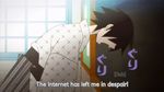  fansub hakama internet itoshiki_nozomu japanese_clothes male_focus sayonara_zetsubou_sensei screencap shosei solo subtitled 