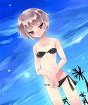  bikini blush breasts cameltoe covered_nipples grey_hair nagato_yuki shiranagi short_hair small_breasts solo suzumiya_haruhi_no_yuuutsu swimsuit 