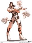  black_hair cow falcoon jojo_no_kimyou_na_bouken long_hair male_focus rikiel sky_high_(stand) sleeveless solo stand_(jojo) stone_ocean wristband 