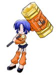  artist_request chibi goldion_hammer hammer kusuha_mizuha oversized_object solo super_robot_wars yuusha_ou_gaogaigar yuusha_series 