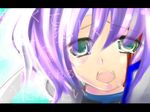  :o backlighting bangs blush close-up crying crying_with_eyes_open face green_eyes letterboxed looking_at_viewer lyrical_nanoha mahou_shoujo_lyrical_nanoha_strikers open_mouth purple_hair shiny shiny_hair short_hair solo streaming_tears subaru_nakajima tears teeth text_focus translation_request upper_body yu_yu 