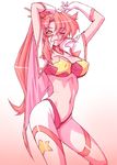  blush breasts covered_nipples kazuma_muramasa long_hair medium_breasts midriff one_eye_closed red_hair solo tengen_toppa_gurren_lagann yoko_littner 