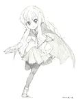  greyscale long_hair louise_francoise_le_blanc_de_la_valliere monochrome namo_(goodbyetears) sketch solo thighhighs zero_no_tsukaima 