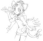  animal_ears cat_ears greyscale meineko monochrome original solo tail thighhighs waitress zettai_ryouiki 