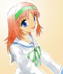  amakase_miharu blue_eyes da_capo da_capo_i gofu hairband orange_hair ribbon school_uniform solo 