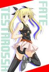  blonde_hair fate_testarossa kirisaki_byakko long_hair lyrical_nanoha mahou_shoujo_lyrical_nanoha solo thighhighs twintails 