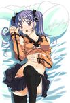  amaya_yuu midriff original panties solo thighhighs twintails underwear 