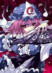  hat petenshi_(dr._vermilion) pink_hair saigyouji_yuyuko short_hair solo touhou 