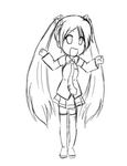  animated animated_gif dancing greyscale hatsune_miku long_hair lowres monochrome pani_poni_dash! parody solo thighhighs twintails very_long_hair vocaloid 