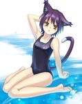  animal_ears barefoot cat_ears feet flat_chest one-piece_swimsuit original oryou school_swimsuit soles solo swimsuit tail toes 