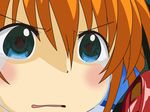  blue_eyes cool_your_head cross_mirage gununu lyrical_nanoha magical_girl mahou_shoujo_lyrical_nanoha_strikers orange_hair reflective_eyes solo_focus takamachi_nanoha teana_lanster tears when_you_see_it 