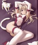  animal_ears cat cat_ears copyright_request elbow_gloves film_grain gloves hashimoto_takashi long_hair solo thighhighs 
