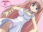  awa breasts cleavage goshuushou-sama_ninomiya-kun large_breasts long_hair lowres oekaki panties pink_hair solo tsukimura_mayu underwear 