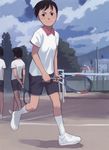  cloud copyright_request day highres multiple_girls sky takamichi tennis 