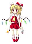  fang fire flandre_scarlet solo togashi_yuu touhou wings 