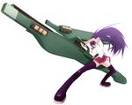  copyright_request gun huge_weapon long_hair miito_shido panties purple_hair school_uniform solo thighhighs underwear weapon 