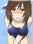  awa blush breasts competition_swimsuit huge_breasts kenkou_zenrakei_suieibu_umishou lowres oekaki one-piece_swimsuit shizuoka_mirei solo swimsuit 