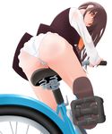  ass bicycle ground_vehicle huge_ass long_hair looking_back miito_shido original panties solo underwear 