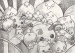 :3 animated animated_gif artist_request copyright_request dango food greyscale monochrome multiple_girls sketch wagashi 