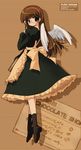  boots copyright_request dress emily_(pure_dream) glasses green_eyes long_hair solo wings 