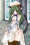  2009 animal_ears cat_ears copyright_request dress long_hair panties signature solo tail thighhighs ueda_fuyuka underwear 