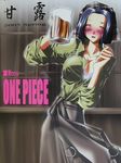  2005 alcohol artist_request beer blush breasts cleavage copyright_name drunk large_breasts lowres makino_(one_piece) one_piece solo 