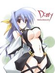  blue_hair breasts dizzy guilty_gear large_breasts midriff nt50 solo underboob 