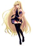  blonde_hair evangeline_a_k_mcdowell flat_chest ikara long_hair mahou_sensei_negima! miniskirt purple_eyes skirt solo thighhighs very_long_hair zettai_ryouiki 