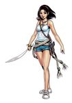  chester_ocampo copyright_request gun hairband holster no_socks shoes shorts sneakers solo sword tank_top weapon 