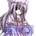  bangs lowres patchouli_knowledge ryokushiki_(midori-ya) solo touhou translated 