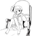  barefoot bloomers d=code greyscale kyon_no_imouto monochrome ponytail side_ponytail solo suzumiya_haruhi_no_yuuutsu underwear 