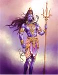  abs absurdres biceps blue_skin highres hindu_mythology long_hair male_focus shiva snake solo staff toned toned_male yamashita_shun'ya 