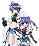  bangs blue_hair lyrical_nanoha mahou_shoujo_lyrical_nanoha_strikers multiple_girls subaru_nakajima third-party_edit 