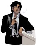 ashtray cigarette formal ghost_in_the_shell male_focus maruta_kentarou necktie smoking solo suit 