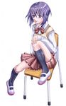  bamboo_blade bangs chair kawazoe_tamaki school_uniform solo 
