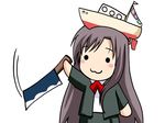  :3 bow chibi highres katsura_kotonoha knife namamo_nanase nice_boat parody red_bow school_days solo vector_trace 