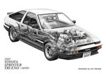  car engine ground_vehicle initial_d motor_vehicle no_humans right-hand_drive simple_background toyota toyota_sprinter_trueno white_background x-ray yamada_jiro 