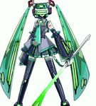 bad_id bad_pixiv_id hatsune_miku long_hair lowres mecha_musume oekaki simple_background solo spring_onion thighhighs tomo_(machinemess) very_long_hair virtual_on vocaloid white_background 