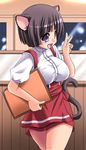  animal_ears anna_miller breasts cat_ears large_breasts original solo tail tonpuu waitress 
