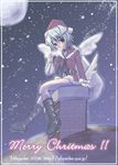  chimney christmas kuroya_kei original santa_costume snowing solo wings 