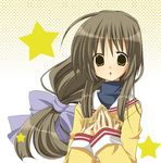  clannad hikarizaka_private_high_school_uniform ibuki_fuuko koshou_shichimi long_hair low-tied_long_hair lowres school_uniform solo 