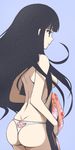  ass back back-print_panties black_eyes black_hair breasts dimples_of_venus from_behind itoshiki_rin long_hair maskman panties pig print_panties sayonara_zetsubou_sensei sideboob small_breasts solo thong topless underwear very_long_hair white_panties 