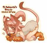  animal_ears aoneko cat_ears dress mittens original pink_hair short_hair solo tail 