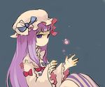  bonnet bow frills hat iwamoto_zerogo long_hair patchouli_knowledge solo touhou 