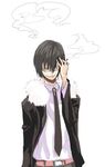  cigarette copyright_request cross glasses latin_cross male_focus necktie sanada_taketo solo 