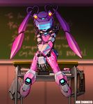  artist_request bodysuit fei-yen no_humans pink_bodysuit robot school_uniform solo twintails virtual_on 